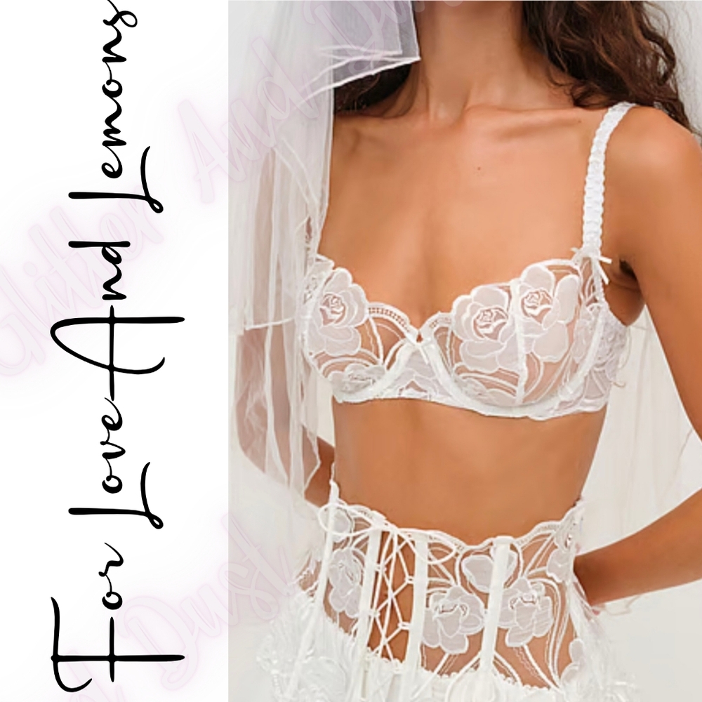 For Love And Lemons Blushing Bride White Bridal Bra